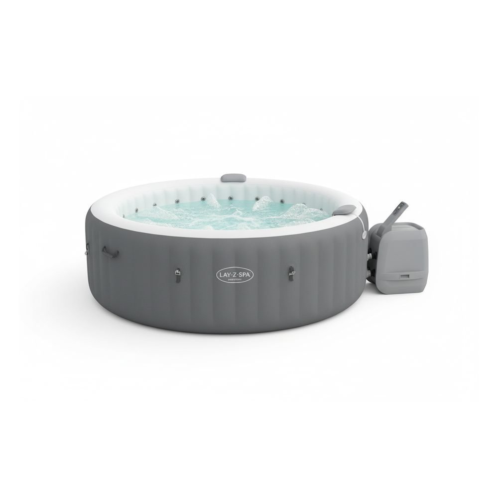 Bestway 60075 | Size 7.80 x 7.80 x 2.63 Ft | Inflatable Portable Spa Lay Z Bathtub Santorini