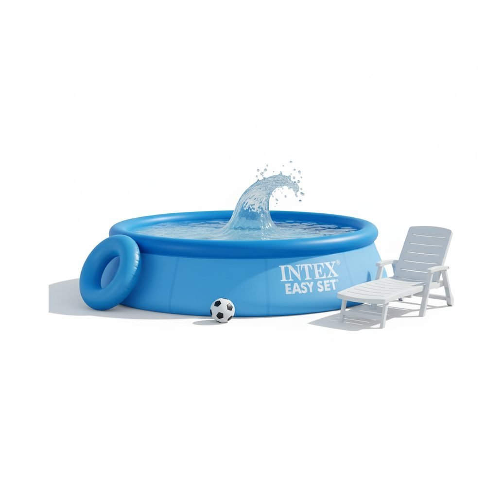 Intex 28106 | Size 8.0 x 2.0 Ft | Easy Set Round Inflatable Portable Above Ground Swimming Pool