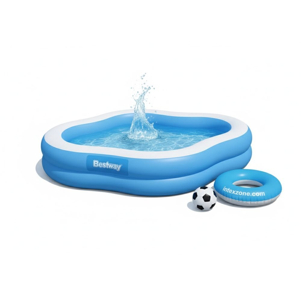 Bestway 54409 | Size 8.10 x 6.6 x 1.6 Ft |  Splashview Inflatable Fast Set Portable Ready-Made Swimming Pool